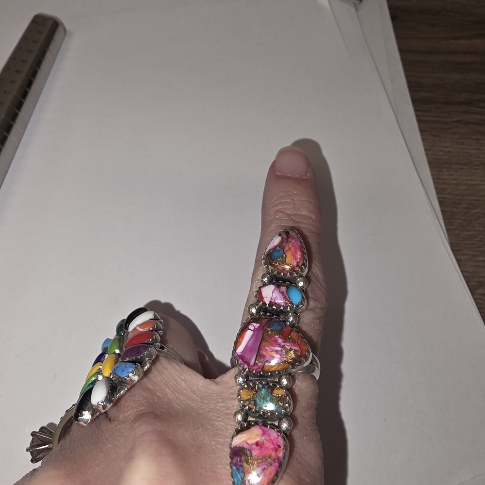 Pink and Silver Gemstone Ring - Picture 6 of 6